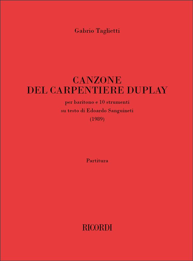 Canzone Del Carpentiere Duplay